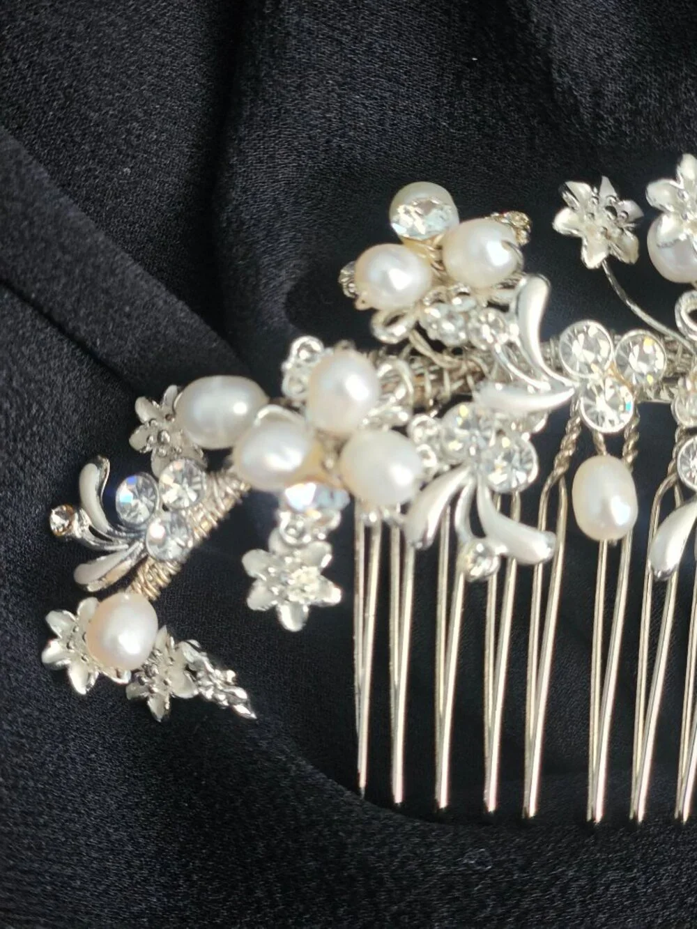 HAIR COMB, FLORAL SPRAY DESIGN FOR WEDDINGS, FORMALS. HANDMADE ONE OF A KIND!